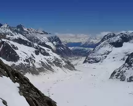 Ski Rando Aletschhorn 4jours (13) Le BeichGletscher qu'il faut descendre jusqu'au refuge